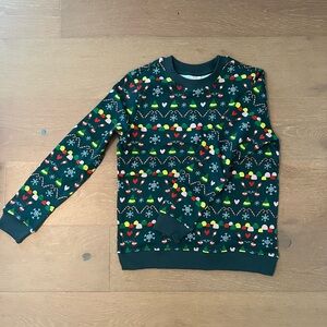 New Hanna Andersson Green Elf Collection Youth Sweatshirt — Fair Isle Print